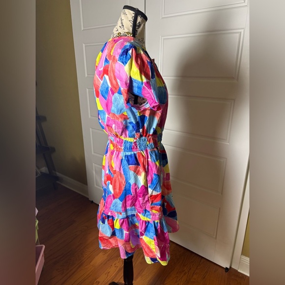 Rachel Zoe Colorful Cotton Blend Short Dress - Picture 4 of 7